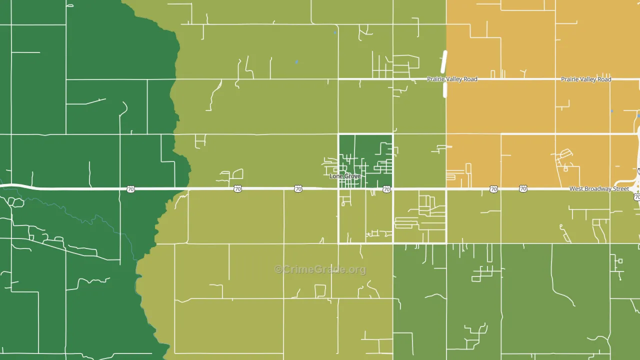 73443, OK Map of Vehicle Theft Rates