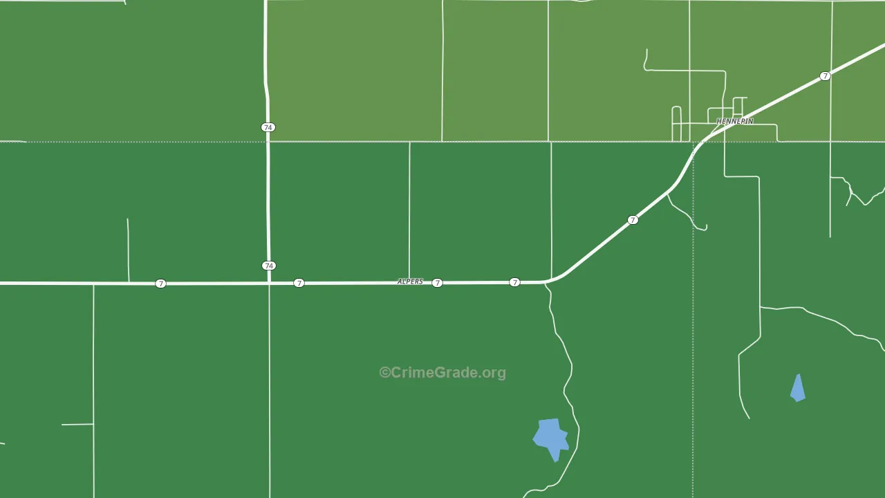 73444, OK Map of Vehicle Theft Rates
