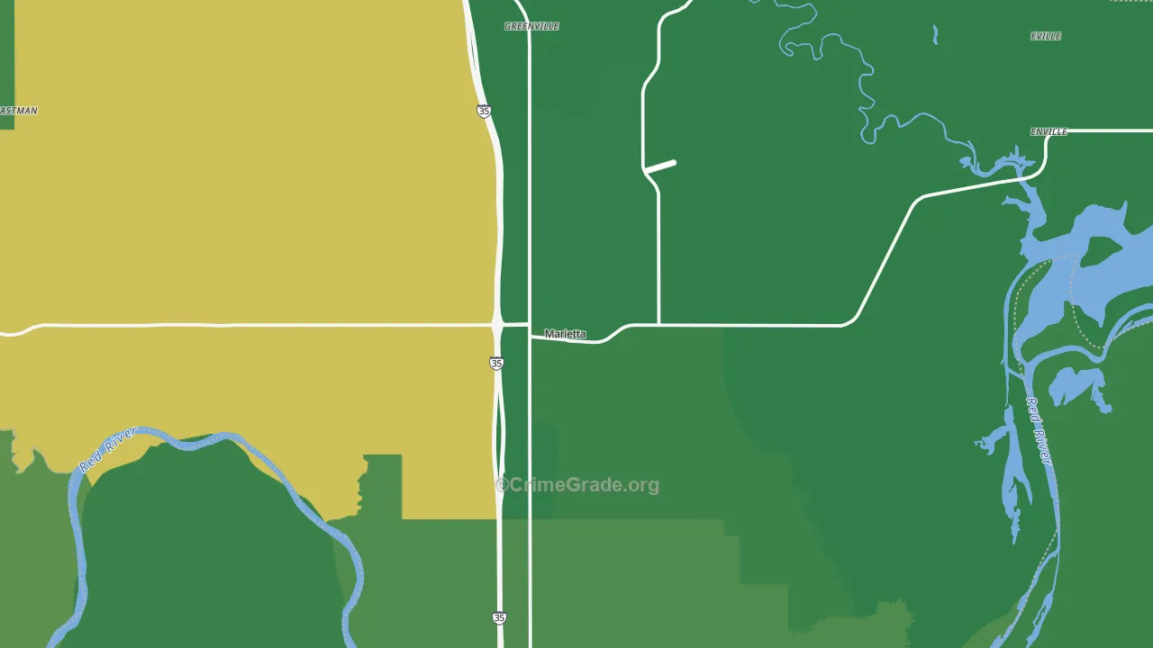 73448, OK Map of Vehicle Theft Rates