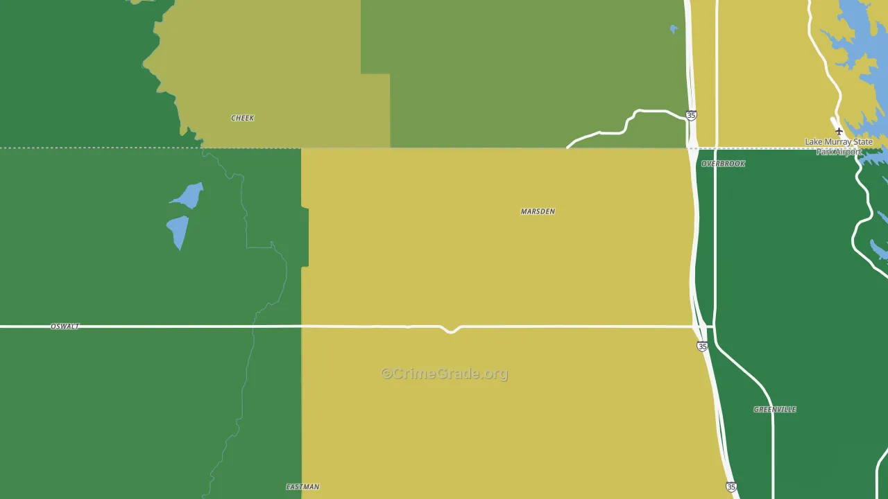73453, OK Map of Vehicle Theft Rates