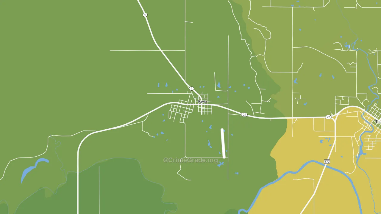 73455, OK Map of Vehicle Theft Rates