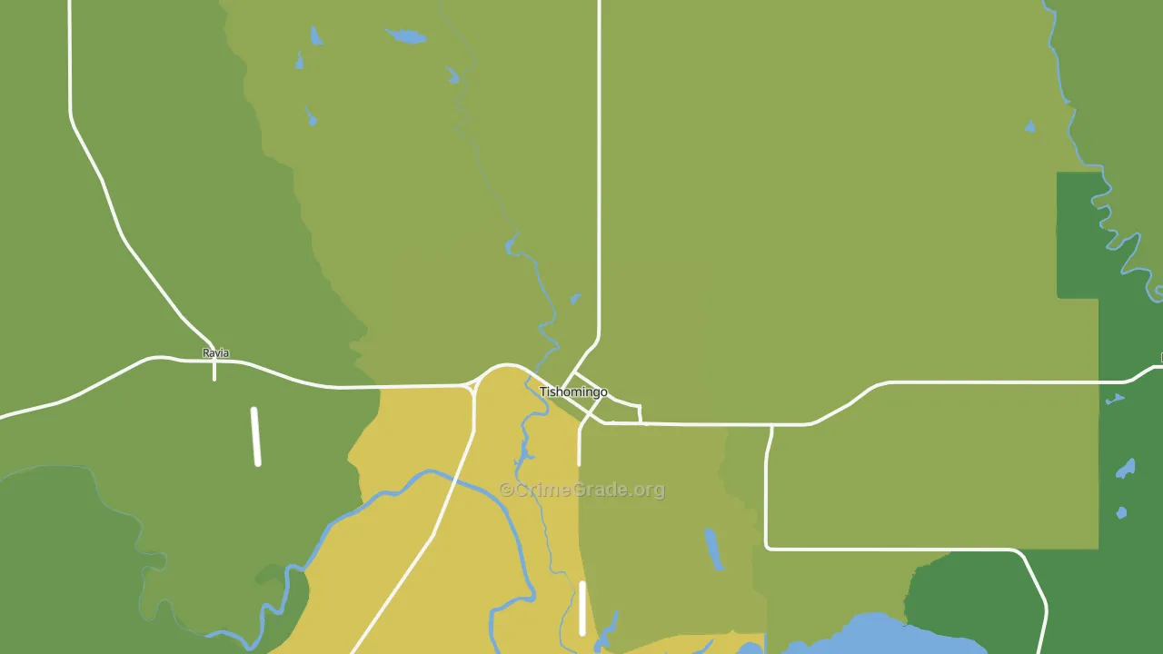 73460, OK Map of Vehicle Theft Rates