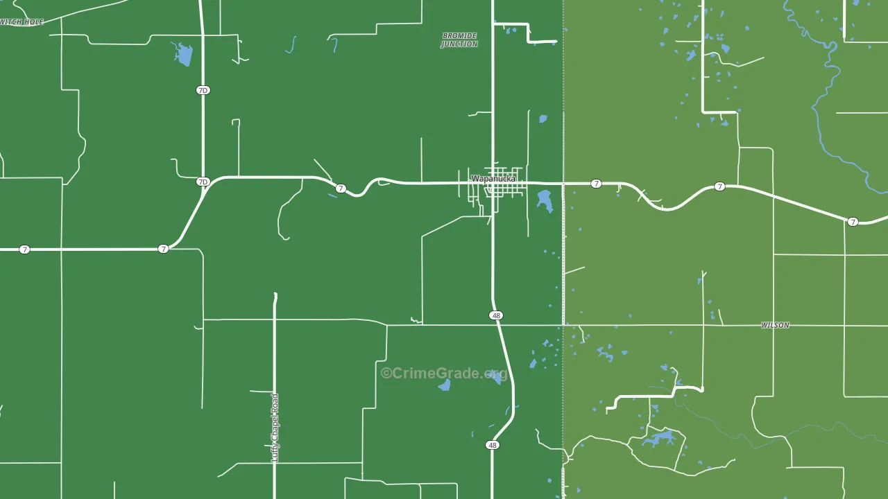 73461, OK Map of Vehicle Theft Rates