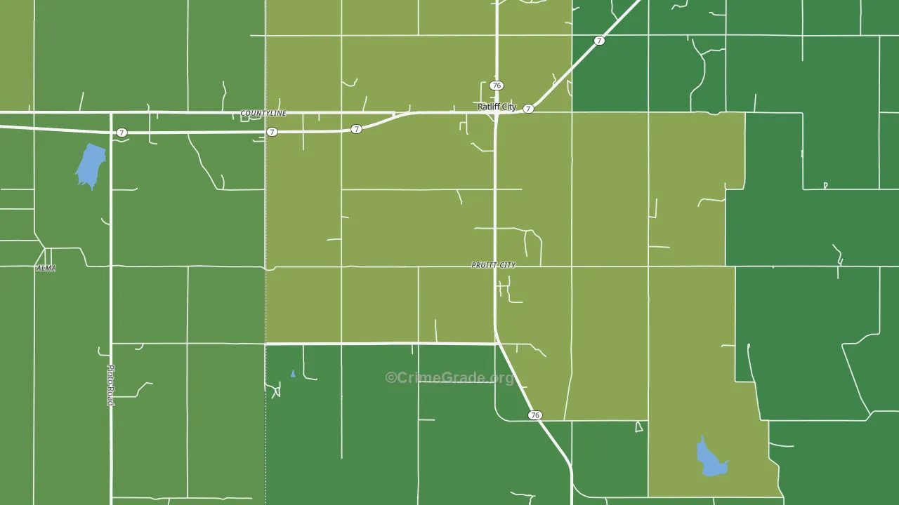 73481, OK Map of Vehicle Theft Rates