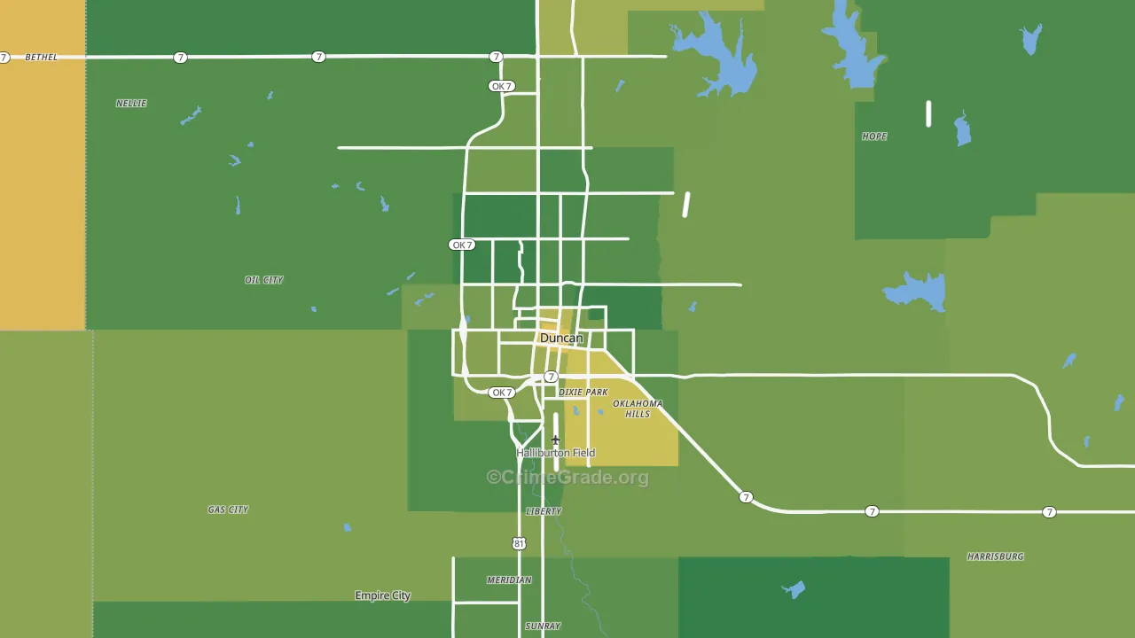 73533, OK Map of Vehicle Theft Rates