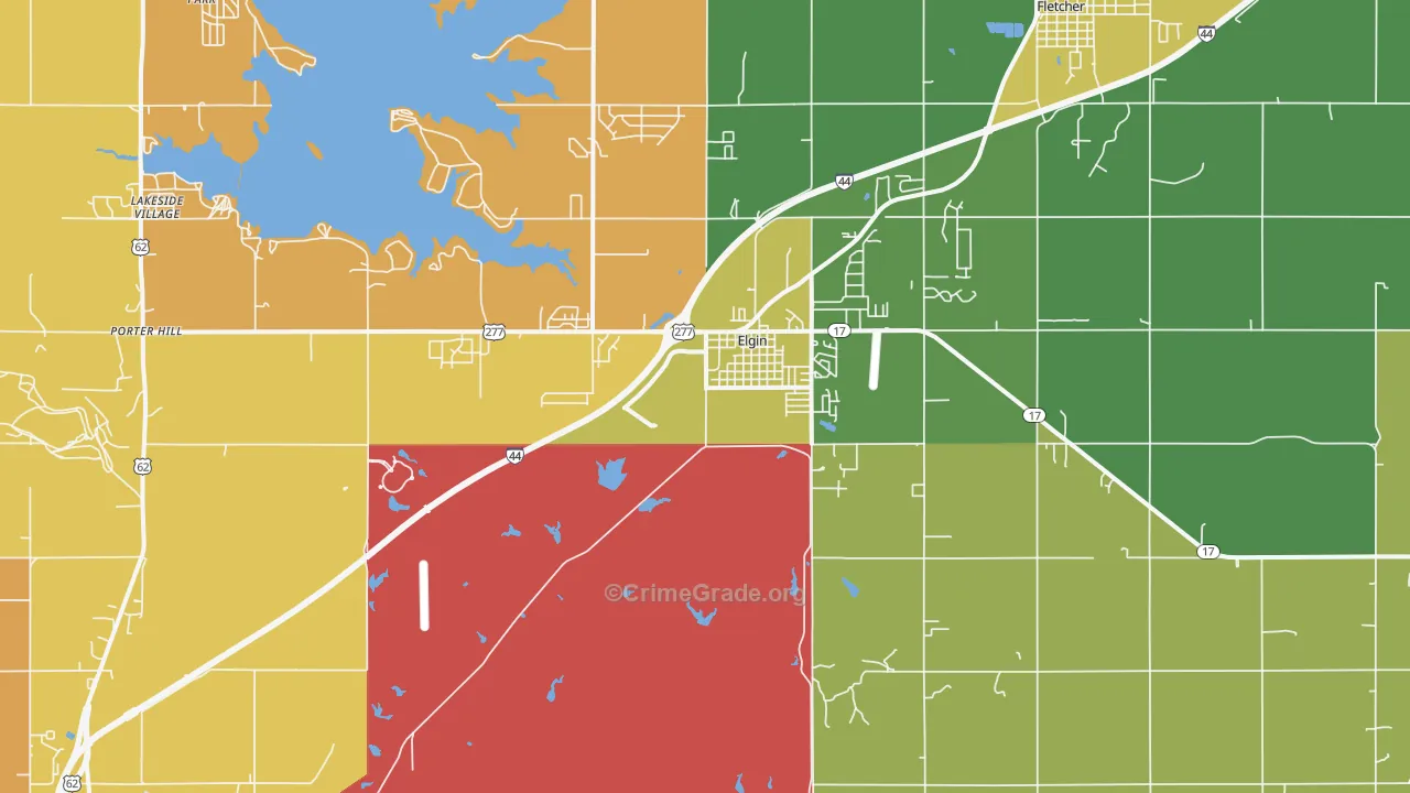 73538, OK Map of Vehicle Theft Rates