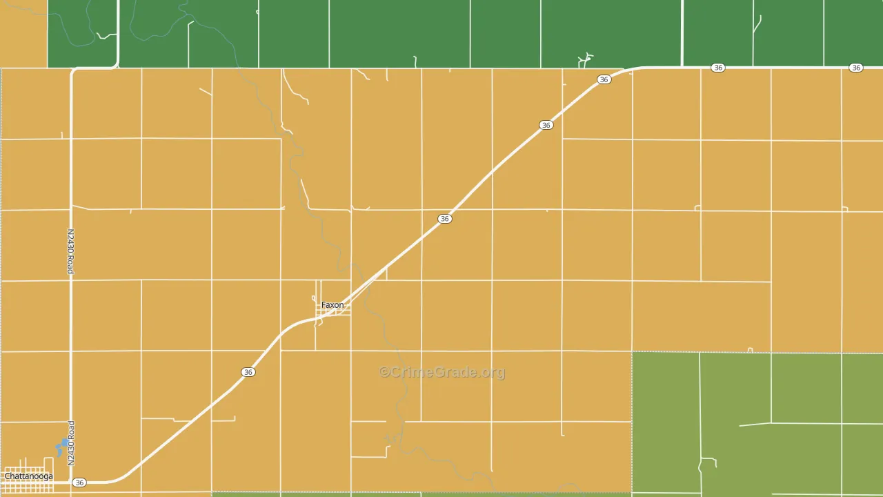 73540, OK Map of Vehicle Theft Rates
