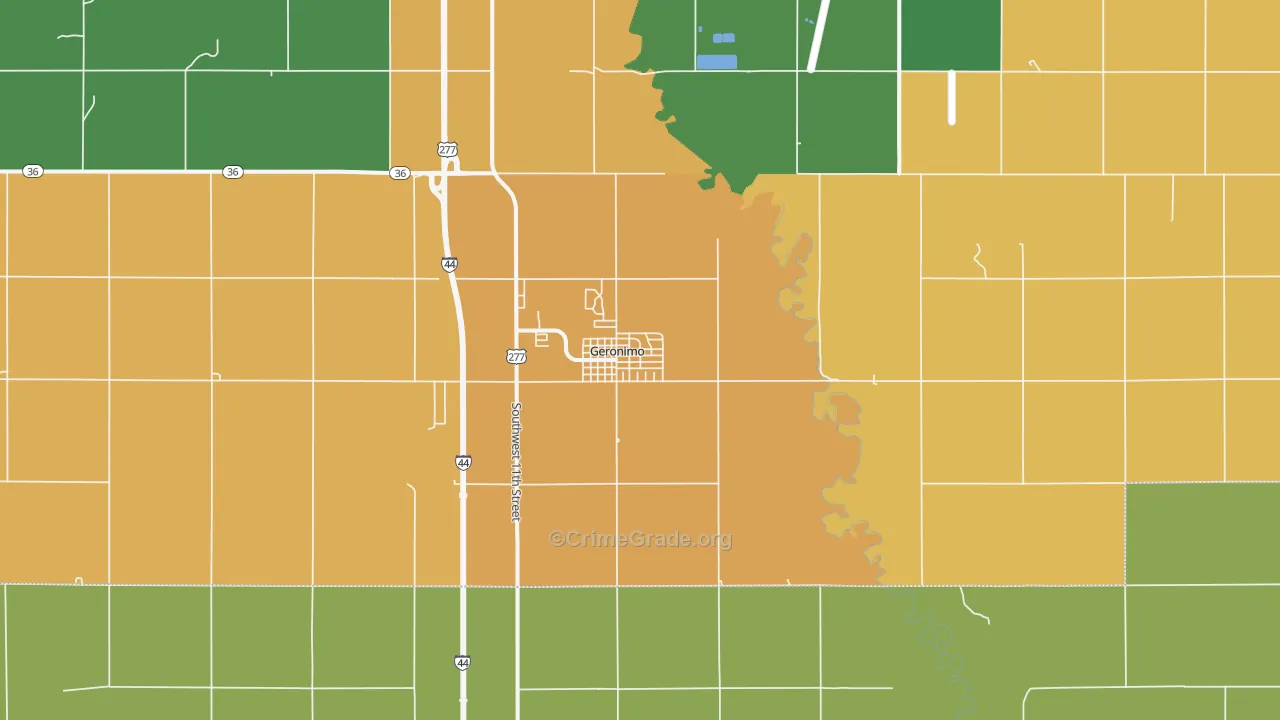 73543, OK Map of Vehicle Theft Rates