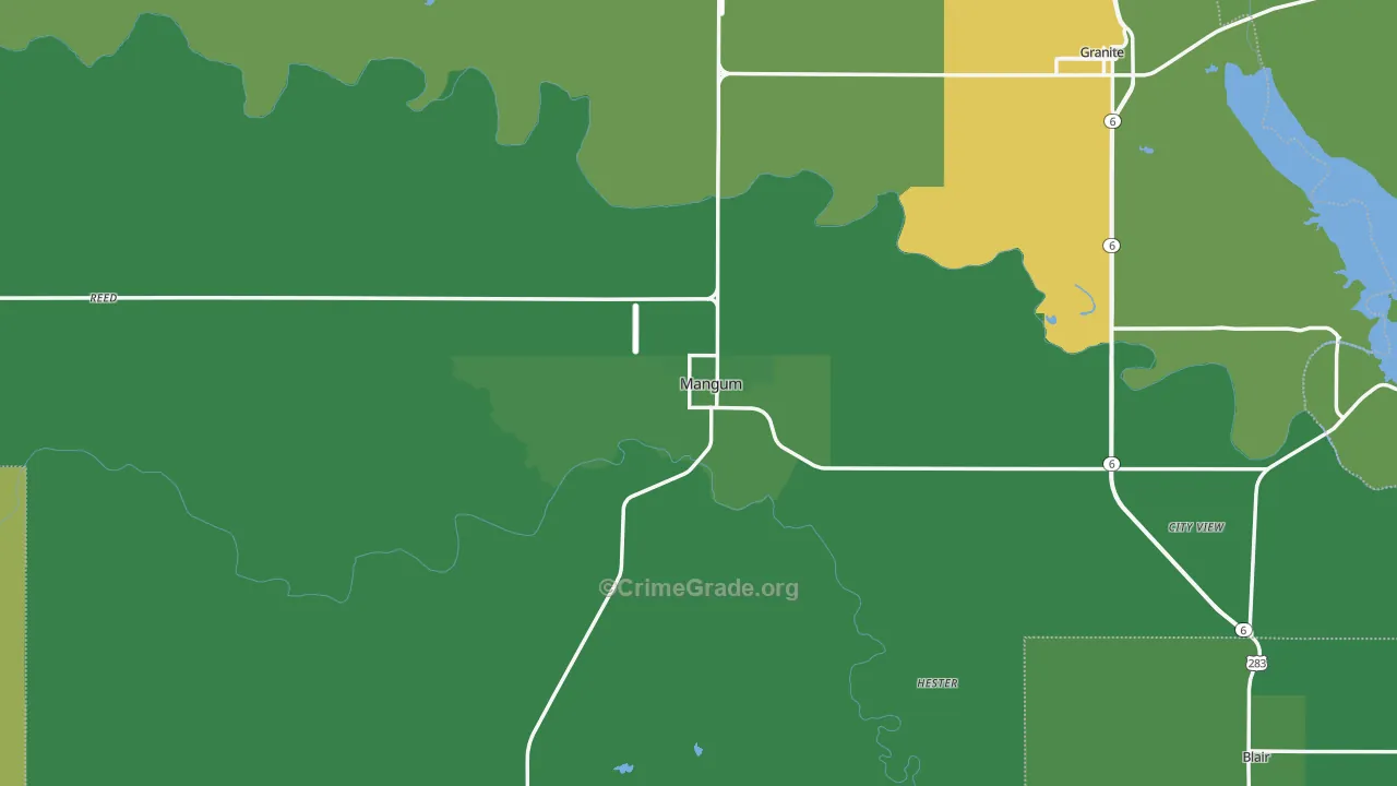 73554, OK Map of Vehicle Theft Rates