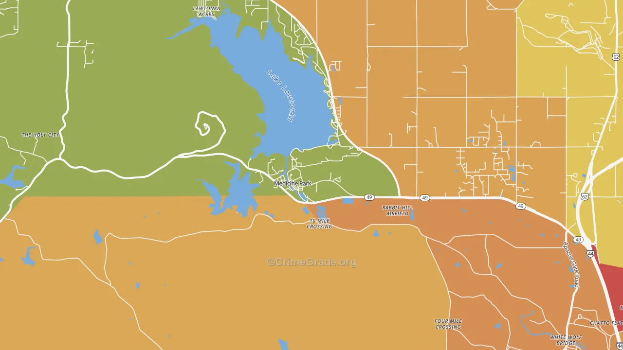 73557, OK Map of Vehicle Theft Rates