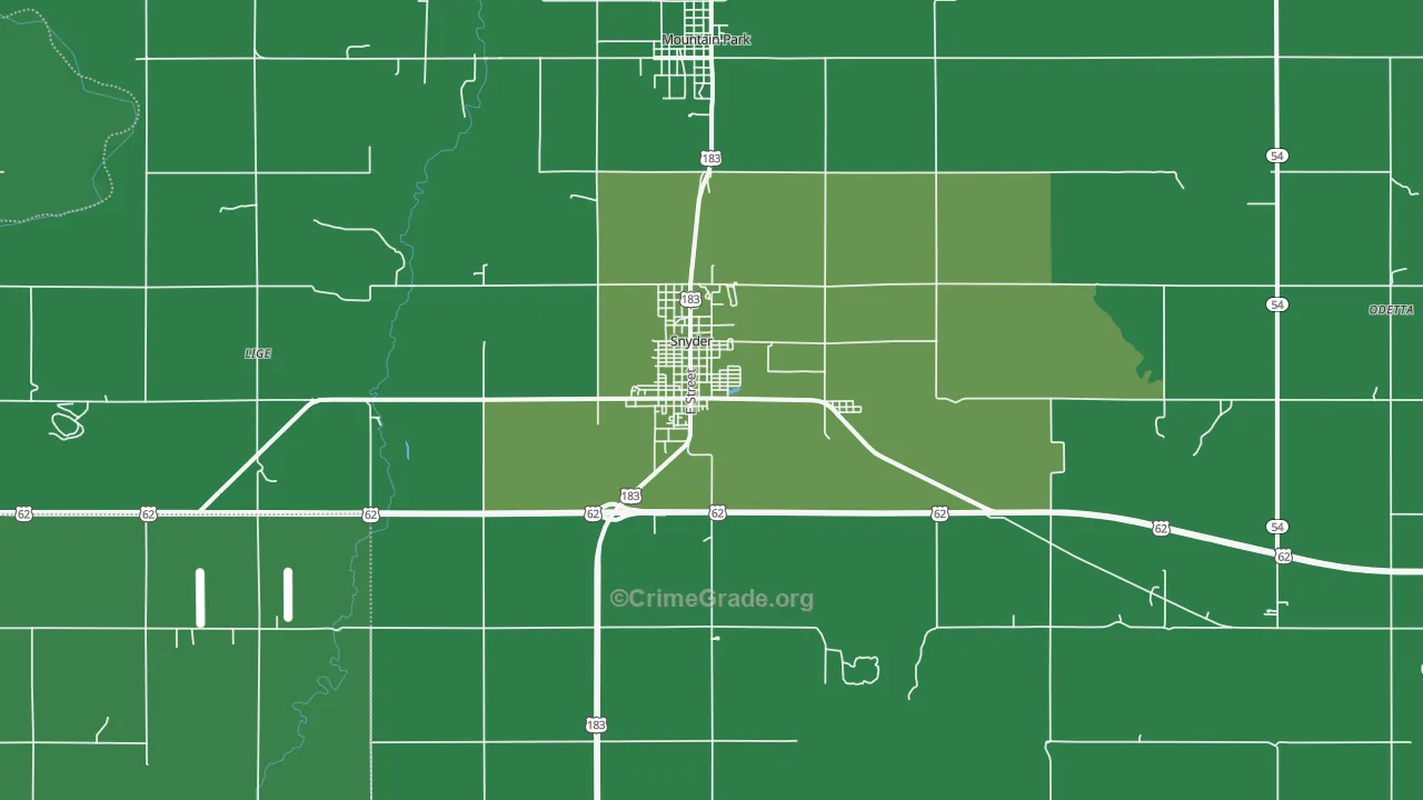 73566, OK Map of Vehicle Theft Rates