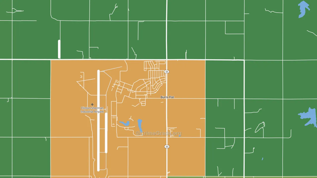 73624, OK Map of Vehicle Theft Rates