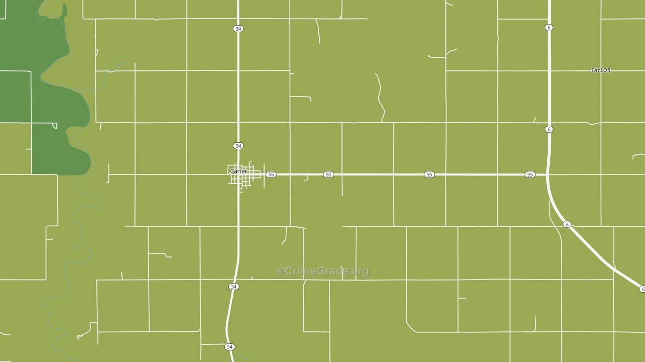 73627, OK Map of Vehicle Theft Rates