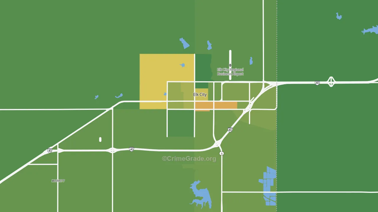 73644, OK Map of Vehicle Theft Rates