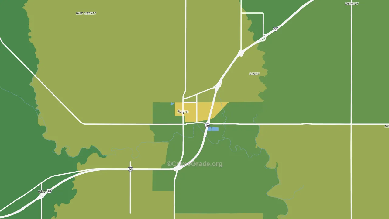 73662, OK Map of Vehicle Theft Rates