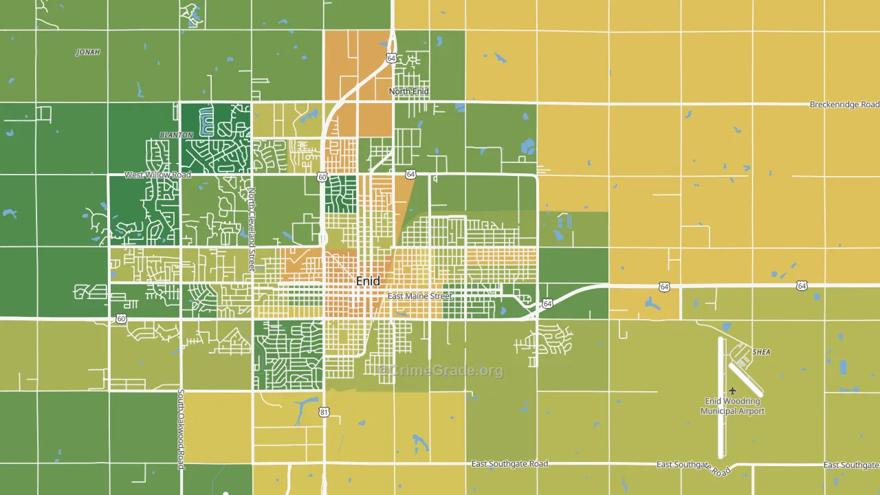 73701, OK Map of Vehicle Theft Rates