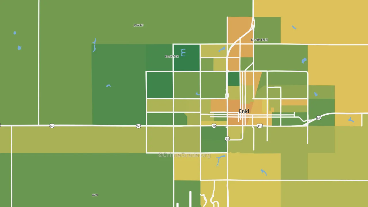 73703, OK Map of Vehicle Theft Rates