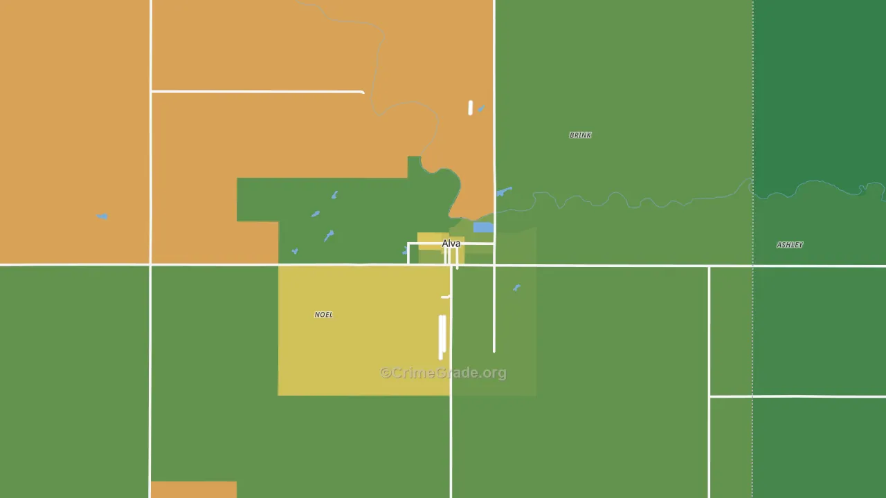 73717, OK Map of Vehicle Theft Rates