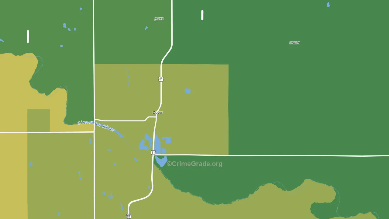 73734, OK Map of Vehicle Theft Rates