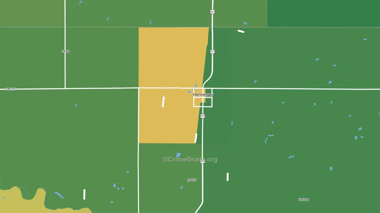 73742, OK Map of Vehicle Theft Rates