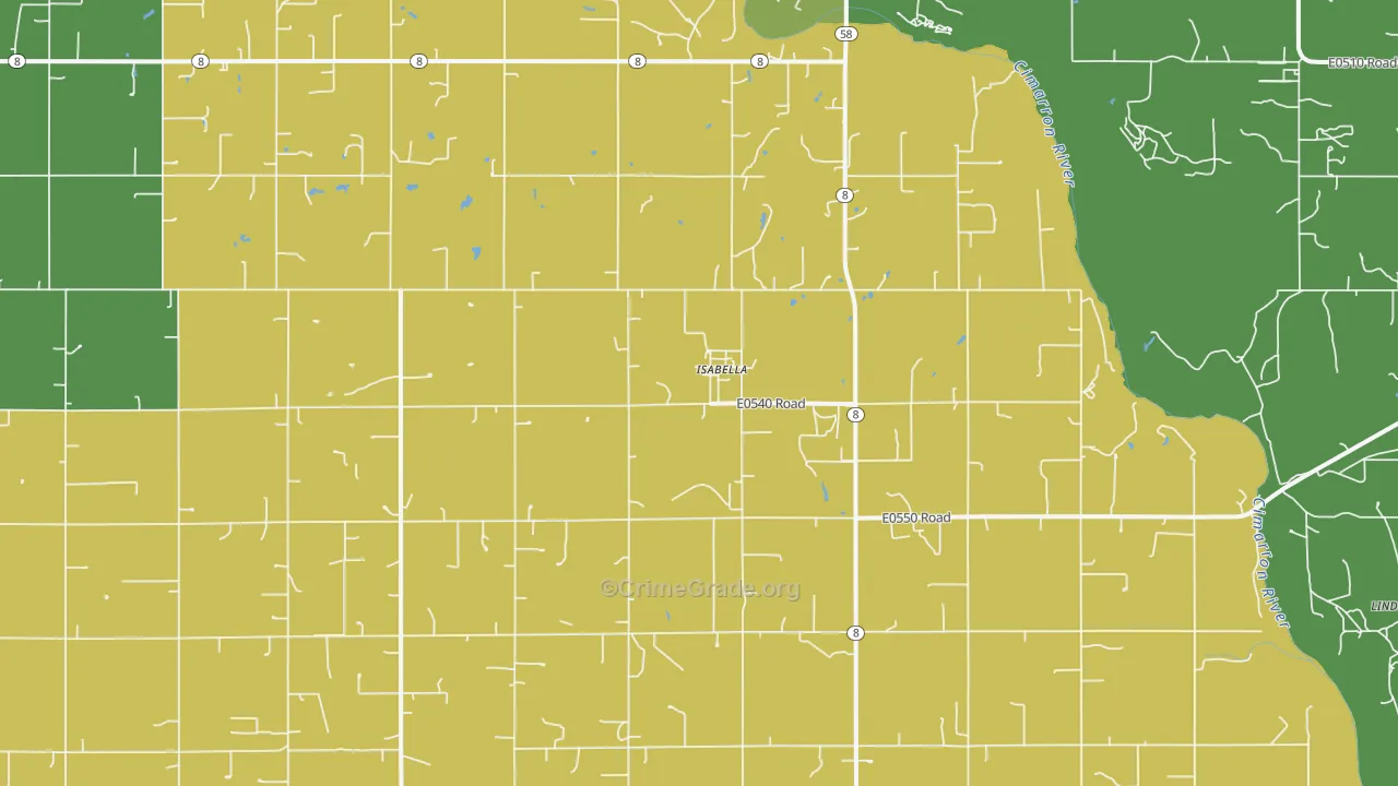 73747, OK Map of Vehicle Theft Rates