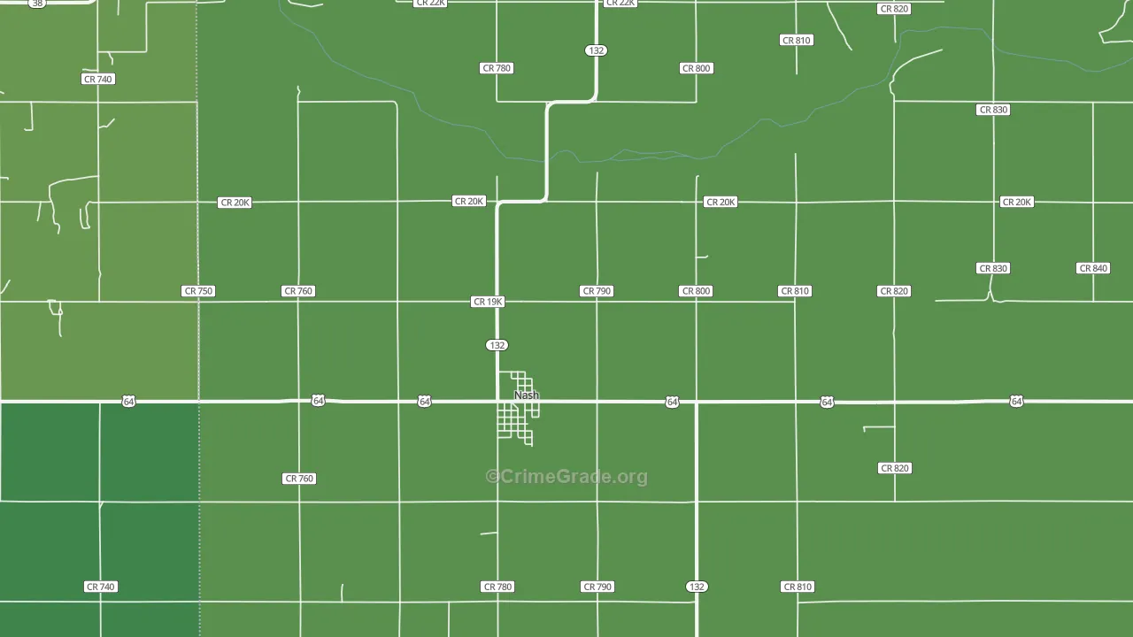 73761, OK Map of Vehicle Theft Rates