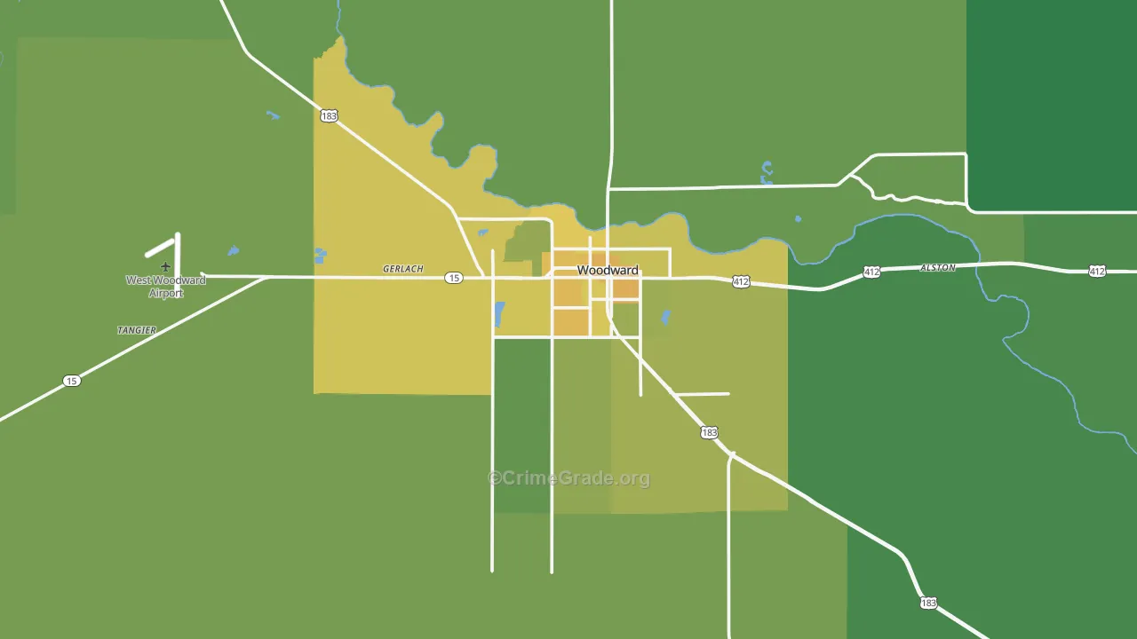 73801, OK Map of Vehicle Theft Rates