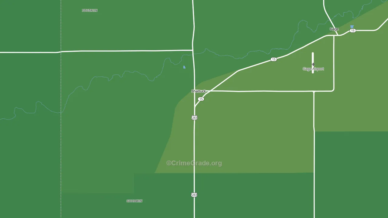 73858, OK Map of Vehicle Theft Rates