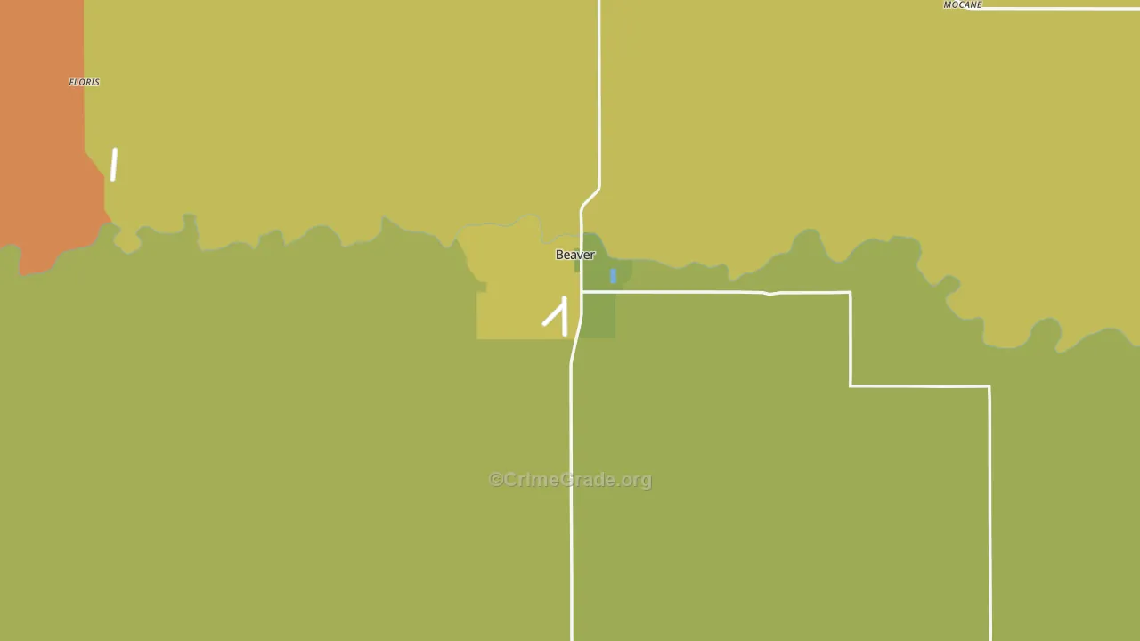 73932, OK Map of Vehicle Theft Rates