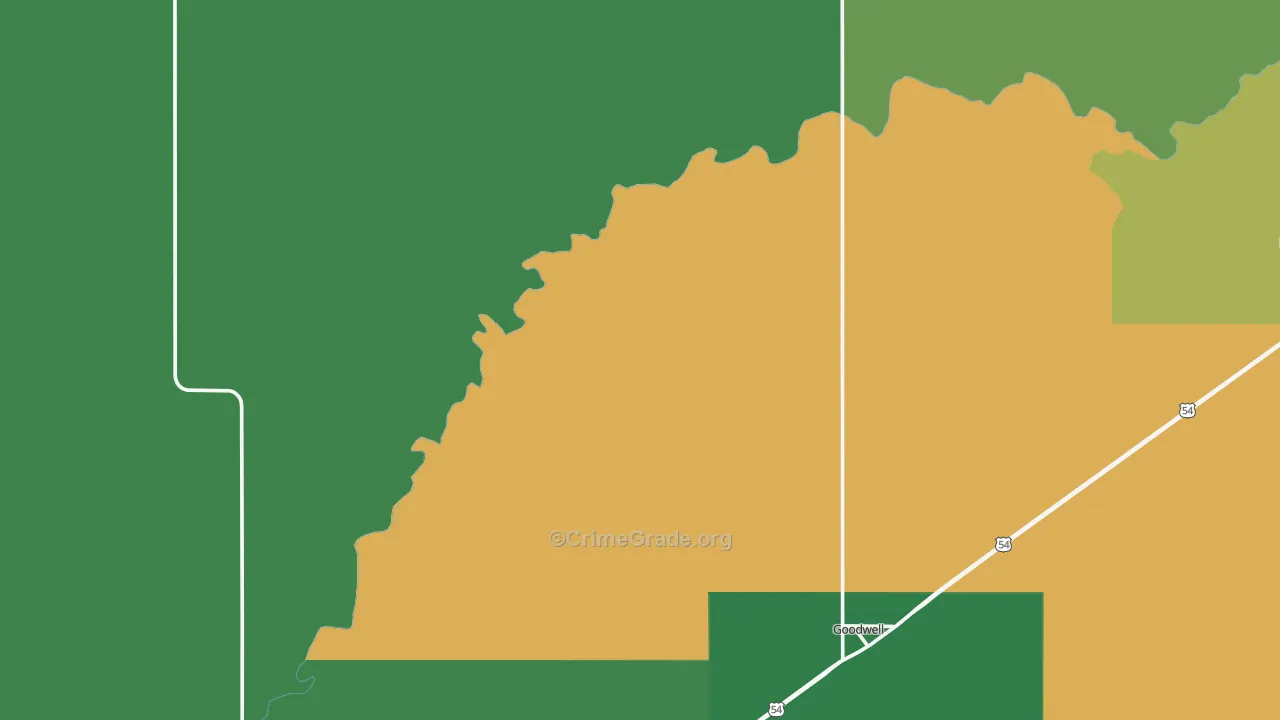 73939, OK Map of Vehicle Theft Rates