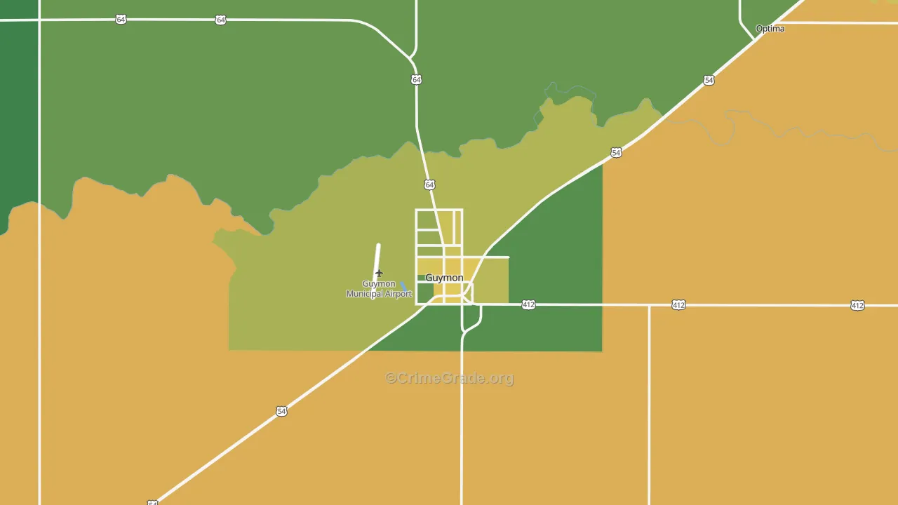 73942, OK Map of Vehicle Theft Rates