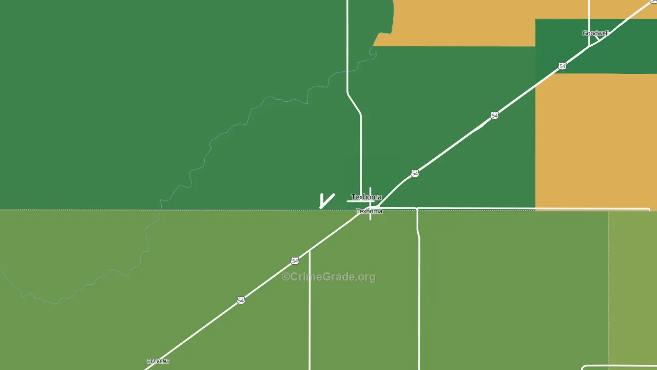 73949, OK Map of Vehicle Theft Rates