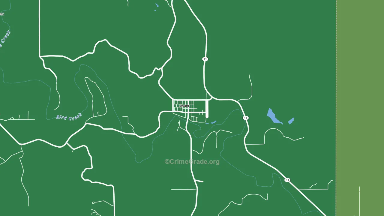 74001, OK Map of Vehicle Theft Rates