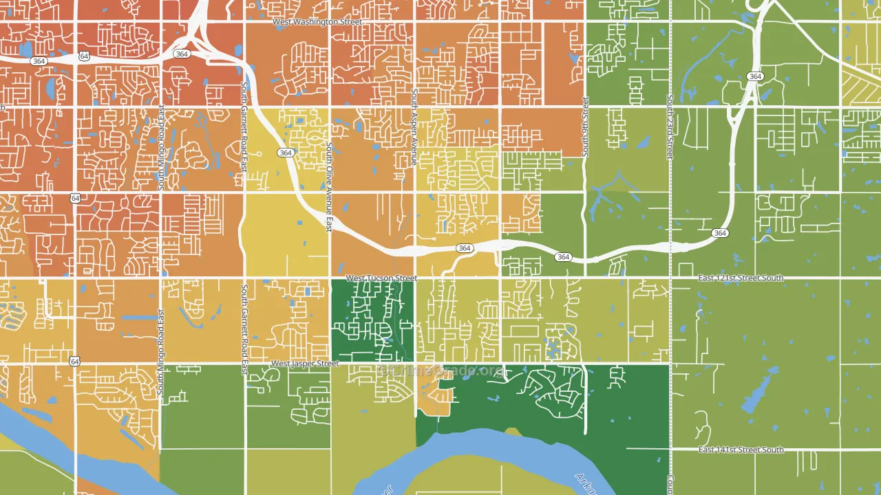 74011, OK Map of Vehicle Theft Rates
