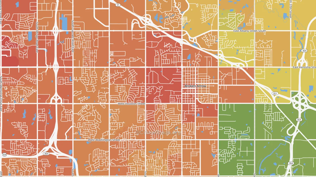 74012, OK Map of Vehicle Theft Rates