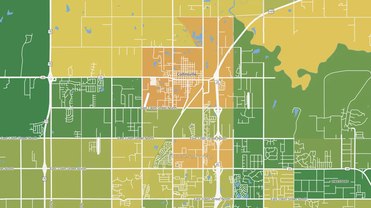 74021, OK Map of Vehicle Theft Rates