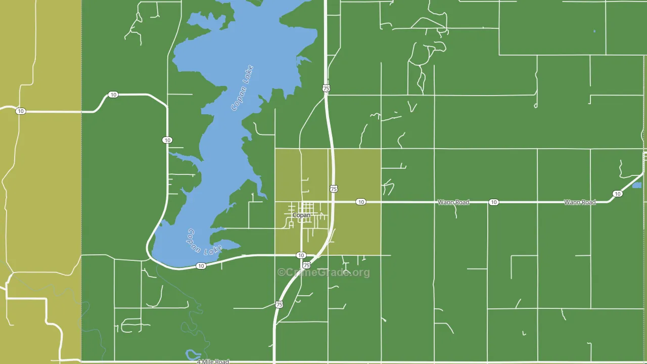 74022, OK Map of Vehicle Theft Rates