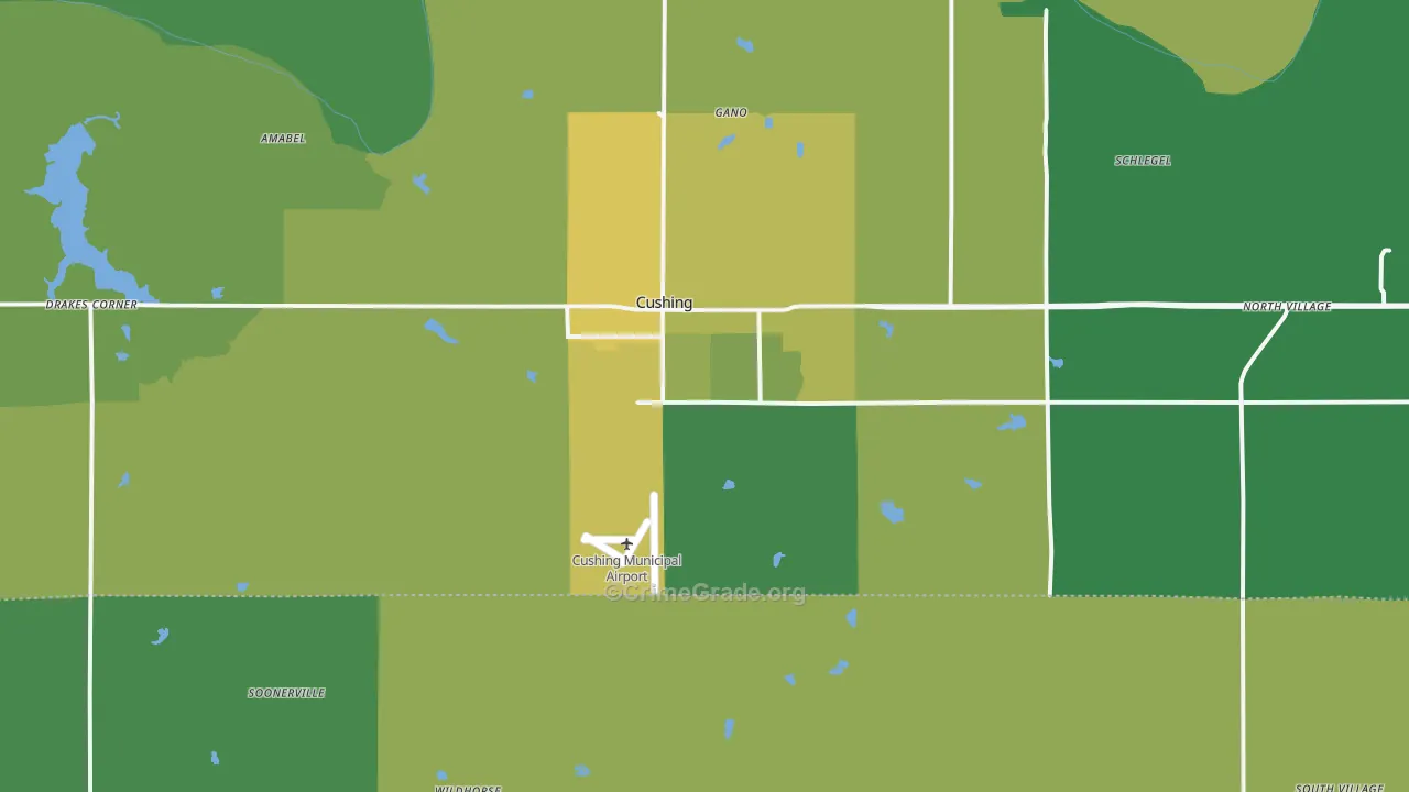 74023, OK Map of Vehicle Theft Rates