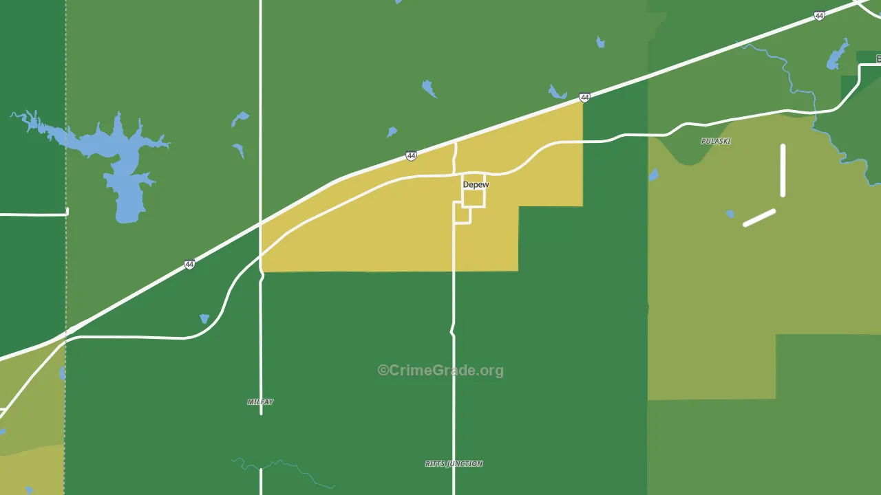 74028, OK Map of Vehicle Theft Rates