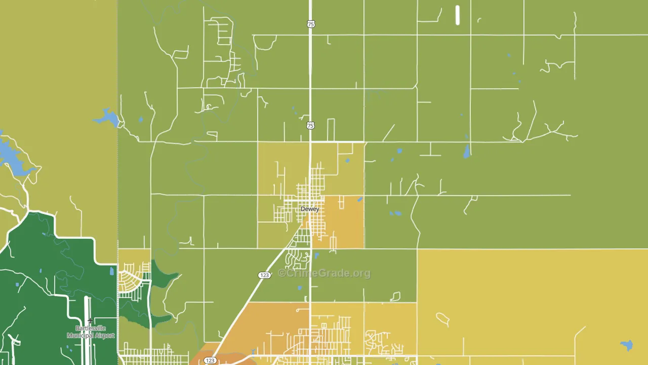 74029, OK Map of Vehicle Theft Rates