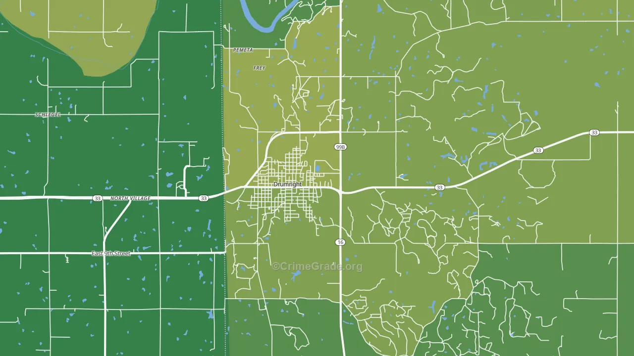 74030, OK Map of Vehicle Theft Rates
