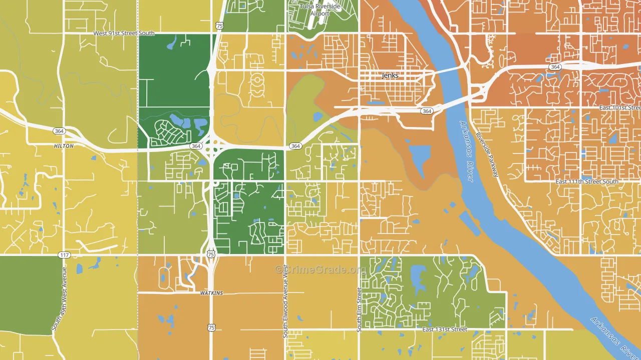 74037, OK Map of Vehicle Theft Rates