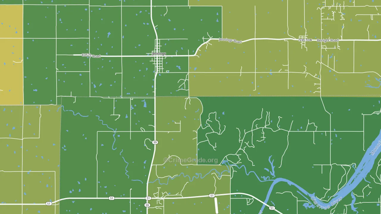 74038, OK Map of Vehicle Theft Rates