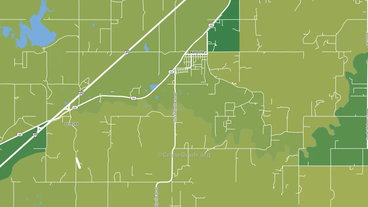 74039, OK Map of Vehicle Theft Rates