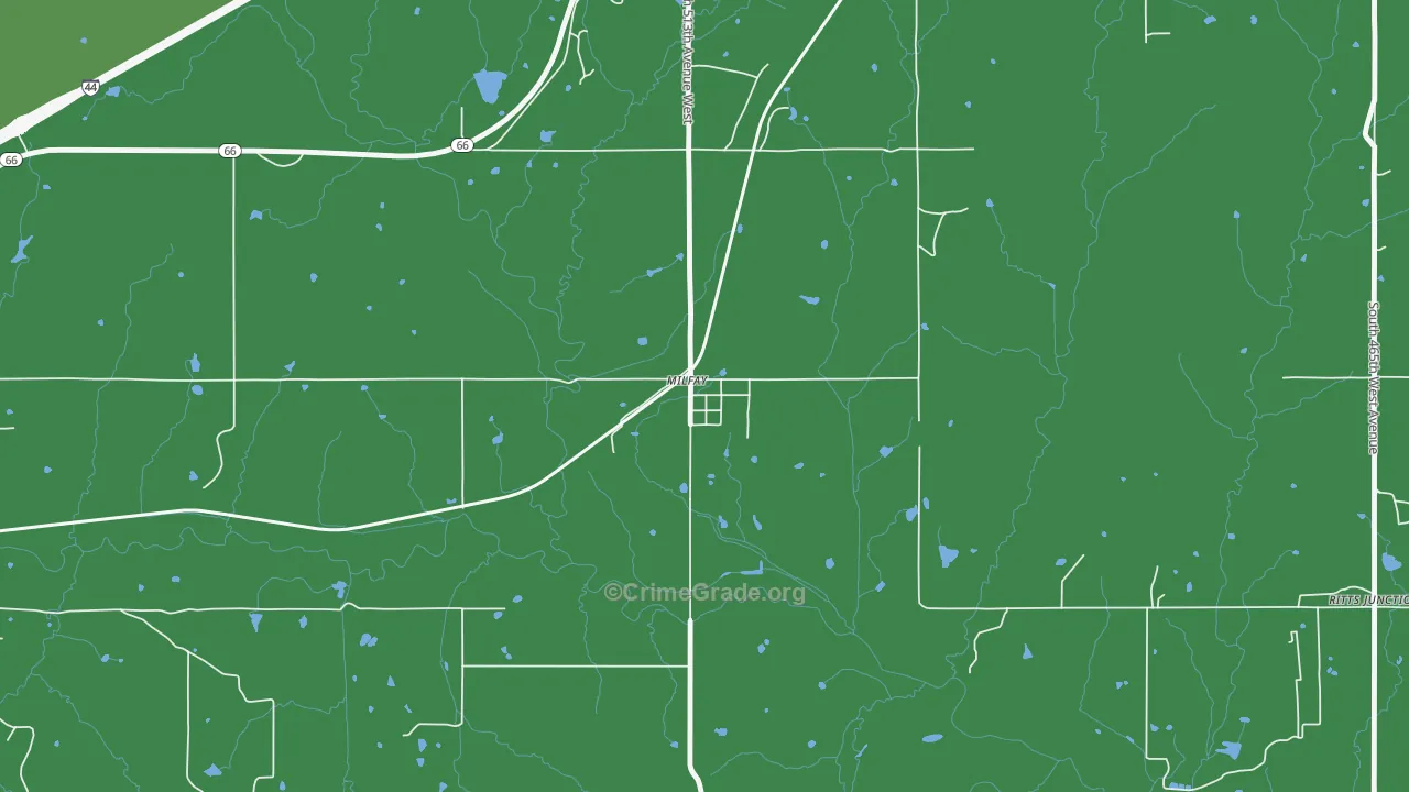 74046, OK Map of Vehicle Theft Rates