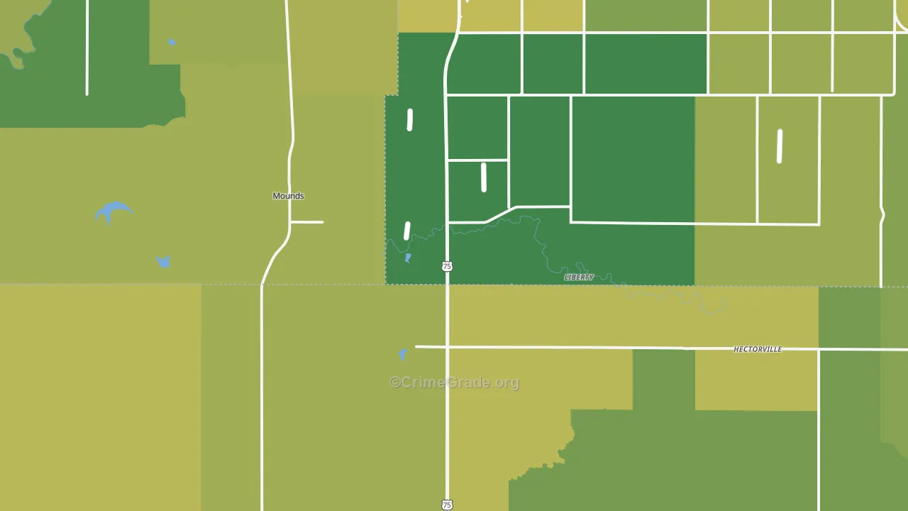 74047, OK Map of Vehicle Theft Rates