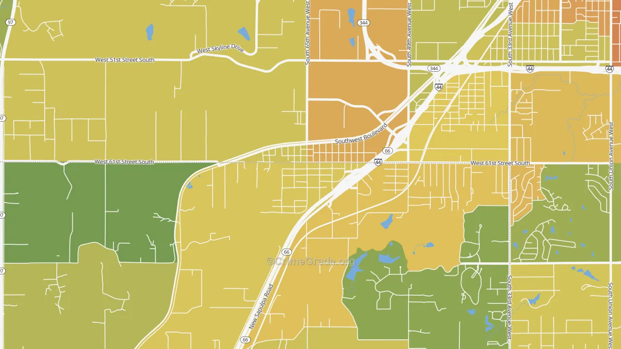 74050, OK Map of Vehicle Theft Rates