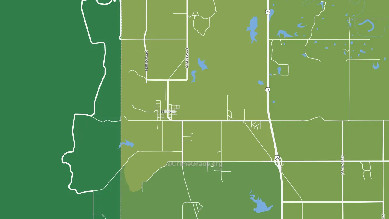 74051, OK Map of Vehicle Theft Rates