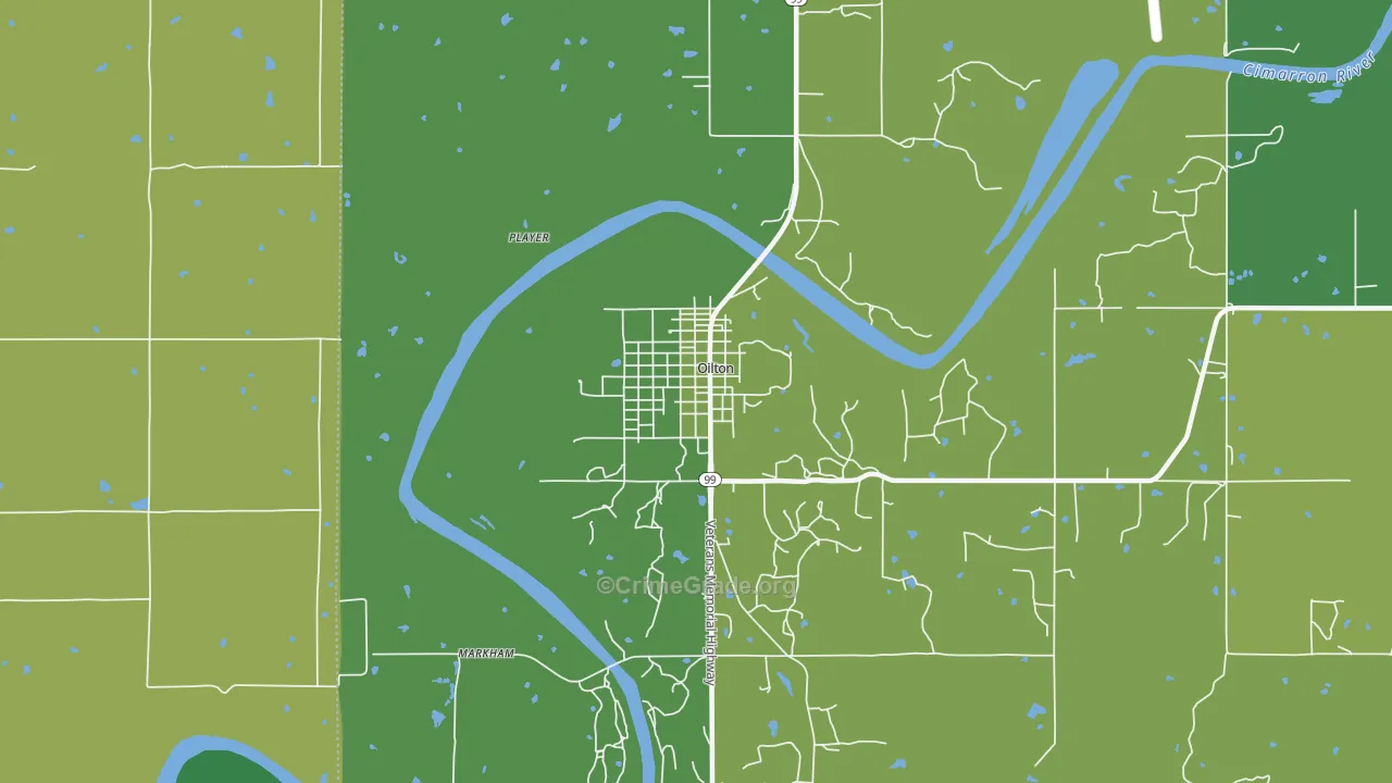 74052, OK Map of Vehicle Theft Rates