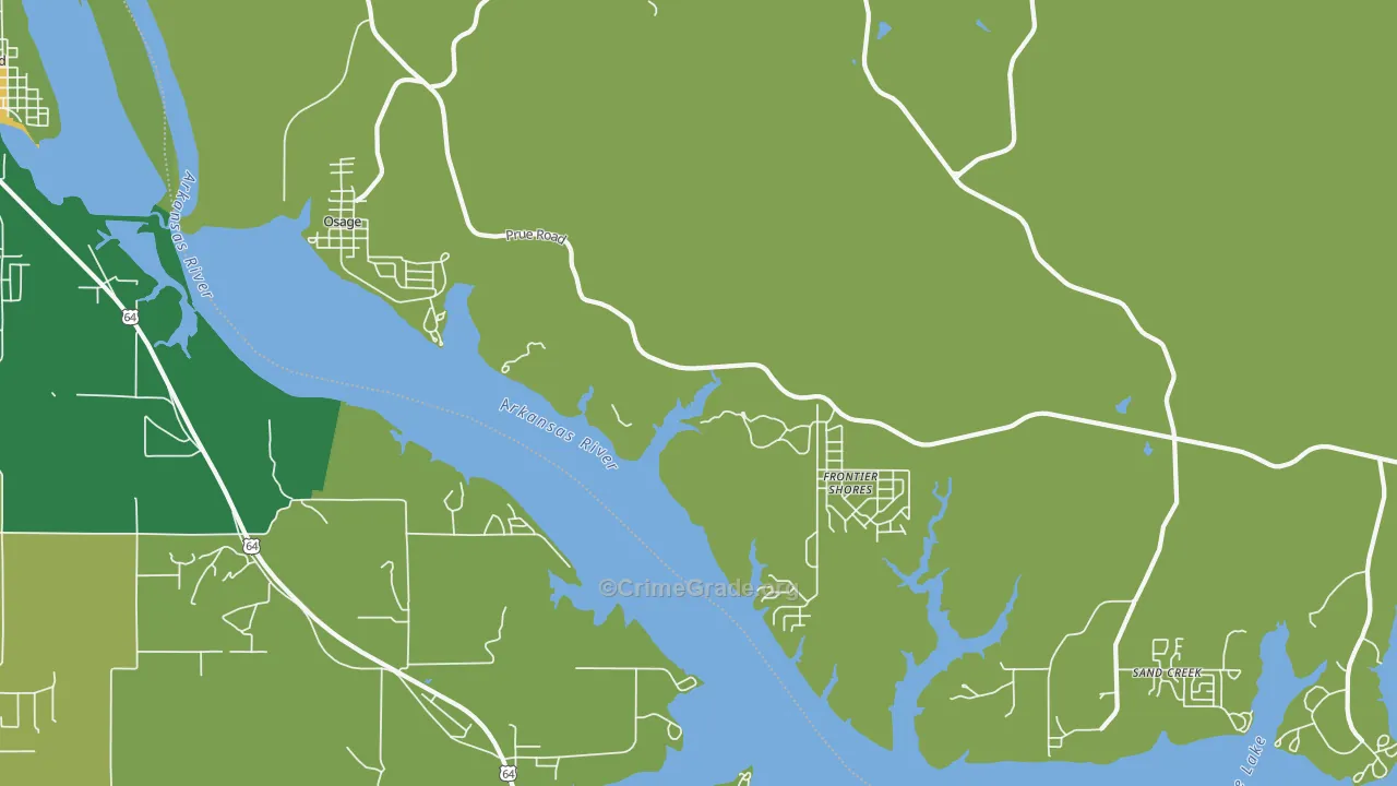 74054, OK Map of Vehicle Theft Rates